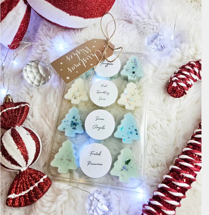 WINTER CHRISTMAS TREE SET (Frozen, Fresh Sparkling Snow, Snow Angels, Frosted Pinecones)